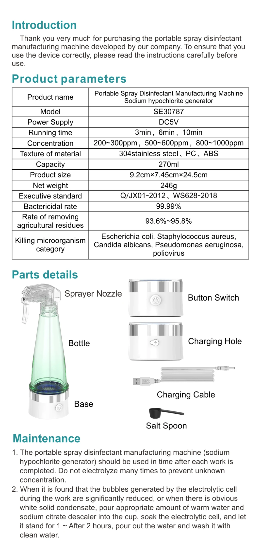 Portable Spray Disinfectant Manufacturing Machine