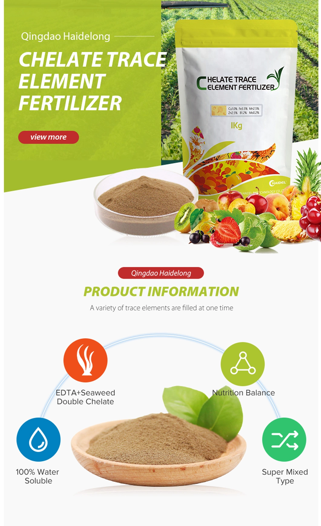 100% Watersoluble Organic Chelate Trace Element Fertilizer